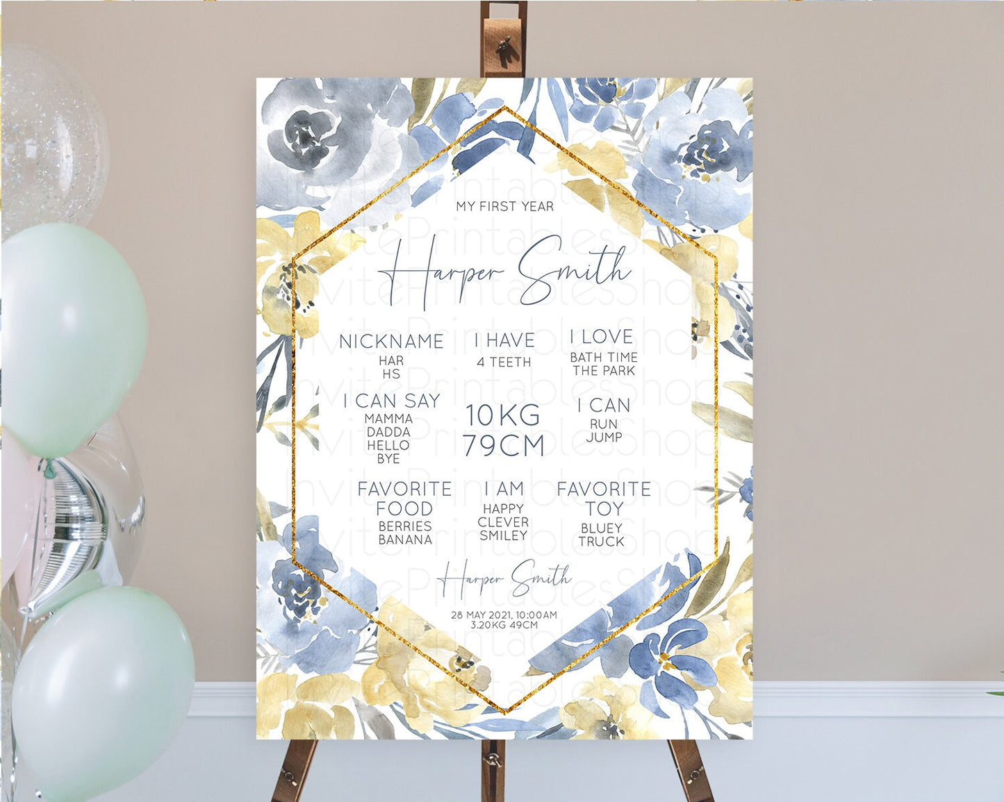 Secret Garden Milestone Board Wildflower First Birthday Milestone Poster Pastel Flowers Milestone Boho Wildflower 1st Birthday Sign D10782