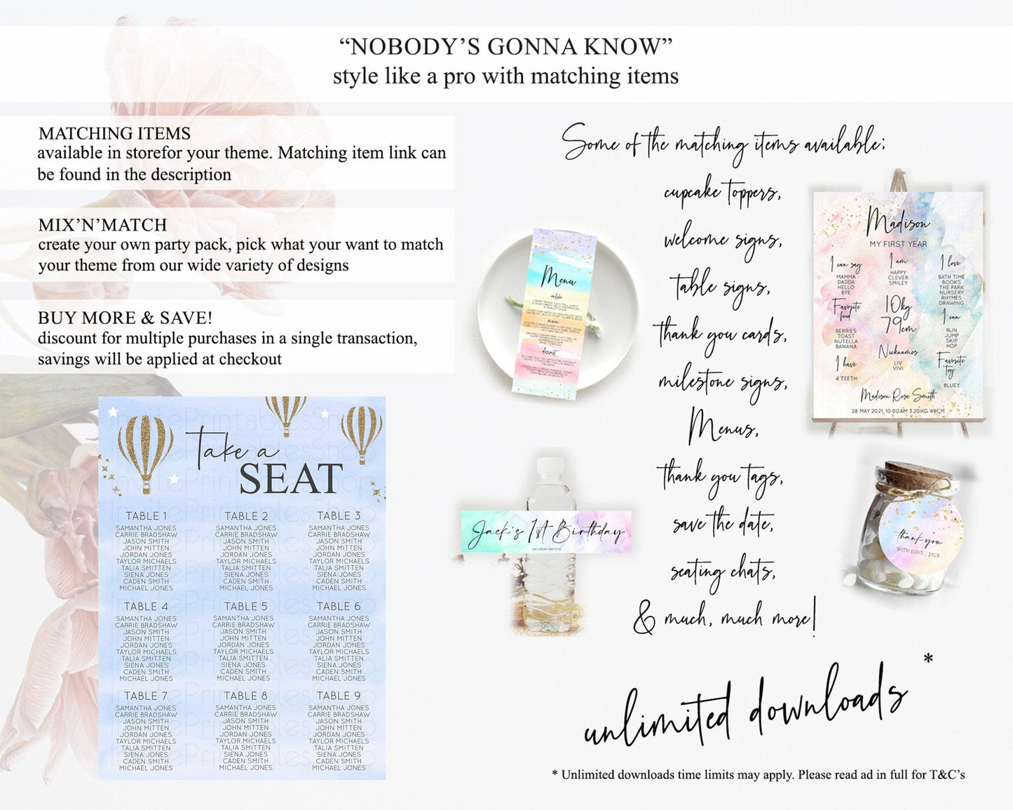 Hot Air Balloon Seating Chart Hot Air Balloon Seating Chart Adventure Awaits Up & Away Glitter Blue Watercolor Seating Take a Seat D10333
