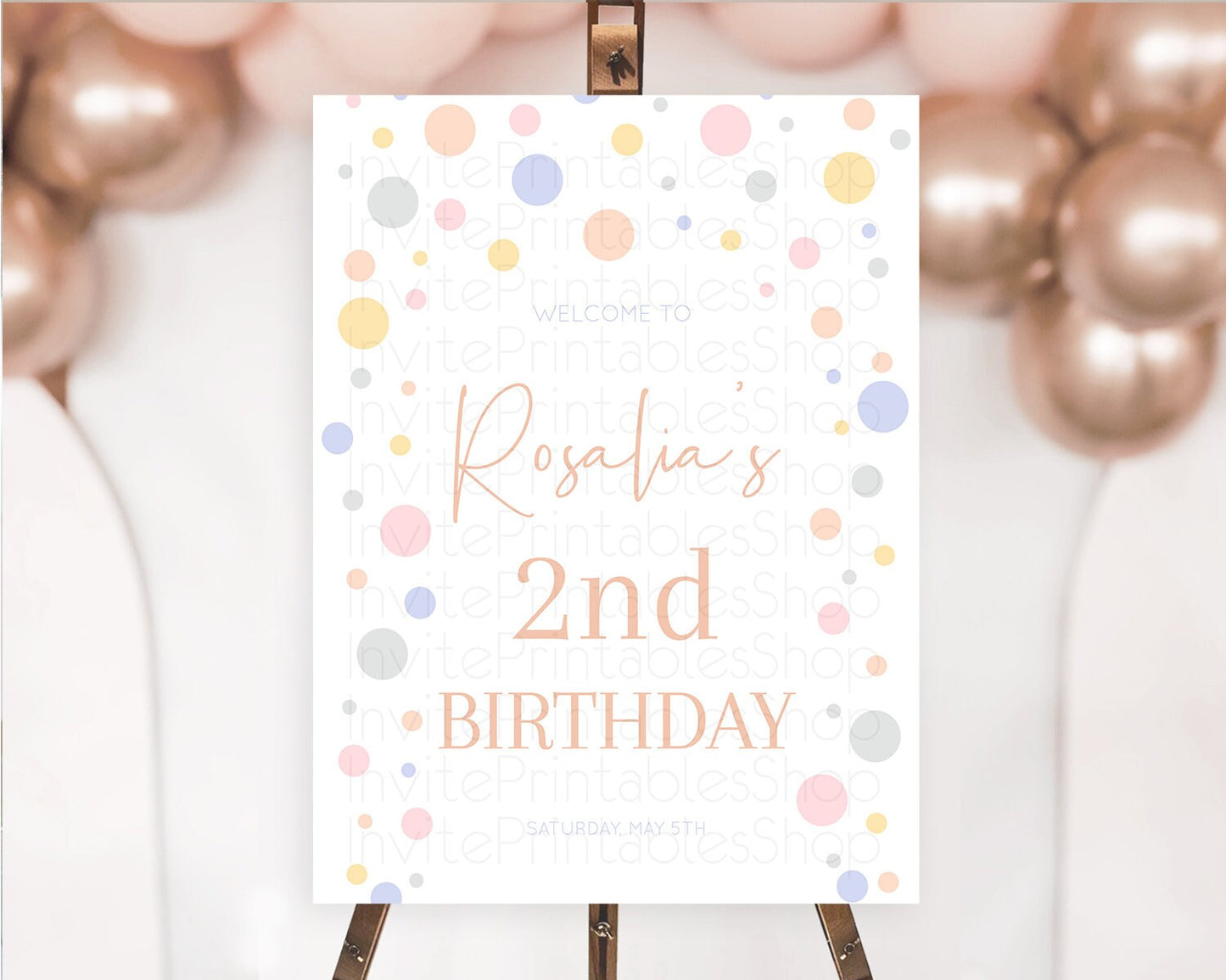 Rainbow Welcome Sign Pastel Welcome Board Pastel Rainbow Confetti Welcome Sign Colorful Bubbles Pastel First Birthday Welcome Sign D10759