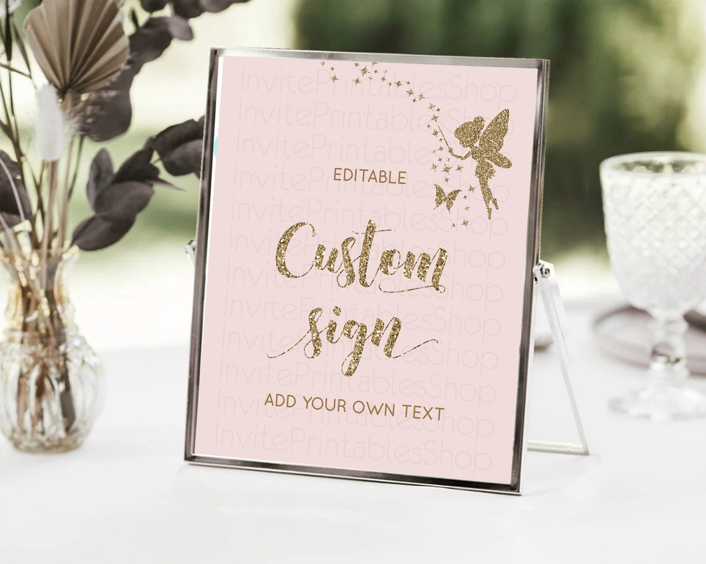 Fairy Sign Enchanted Garden Table Sign Decor Pastel Floral Butterfly Party Secret Garden Birthday Baptism Baby Shower Bridal Shower D10899