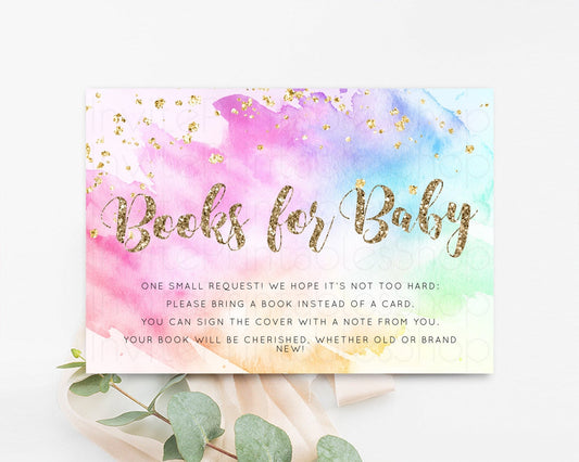 Editable Rainbow Books for Baby Insert Pastel Books Insert Pastel Baby Showe