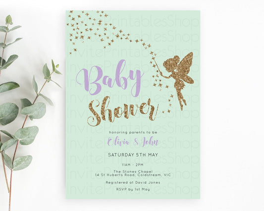 Editable Fairy Baby Shower Invitation, Enchanted Garden, Secret Garden, Past