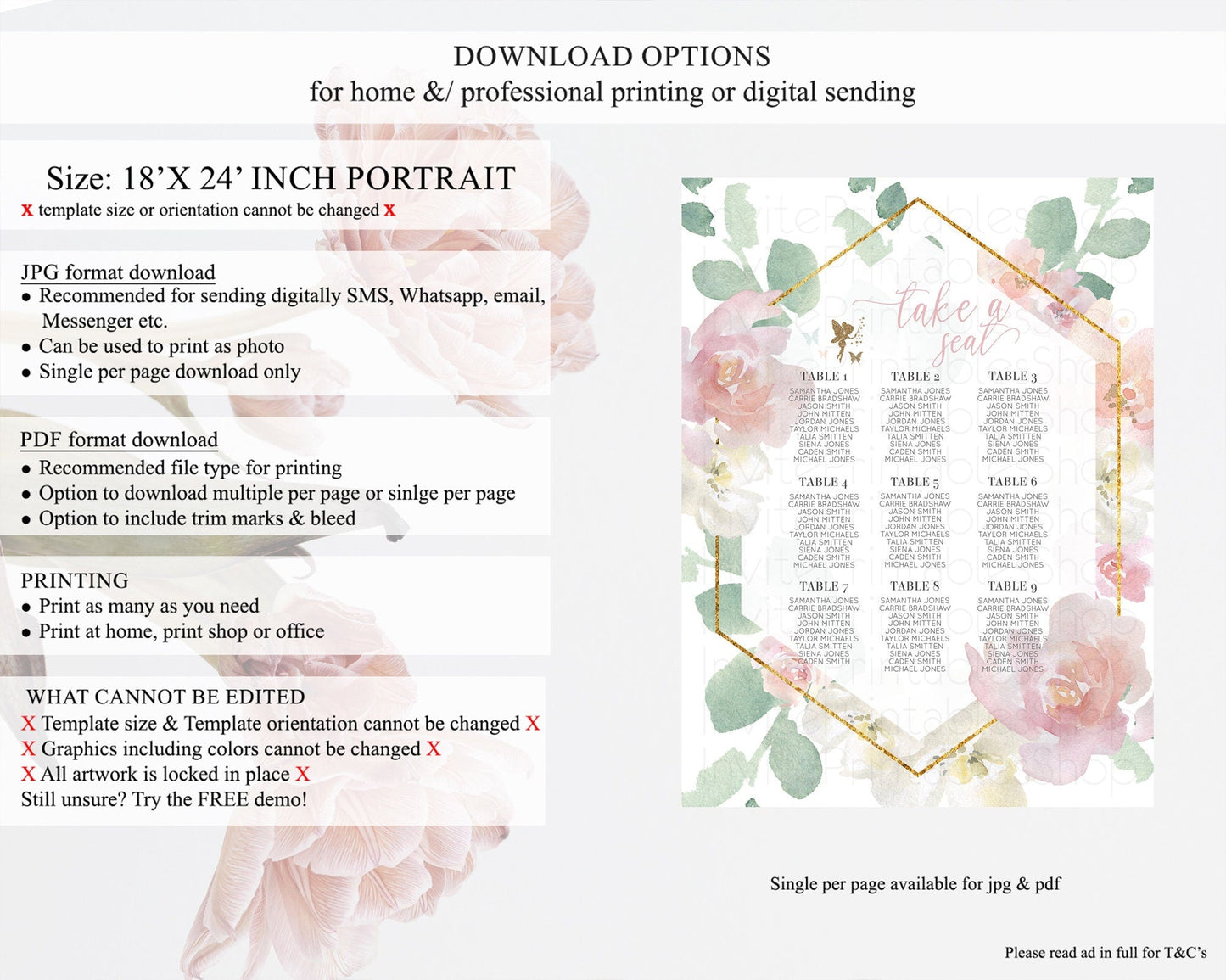 Fairy Seating Chart Pastel Fairy Seating Chart Fairy Tea Party Fairy Garden Seating Sign Enchanted Garden Floral Butterfly Decor D10965