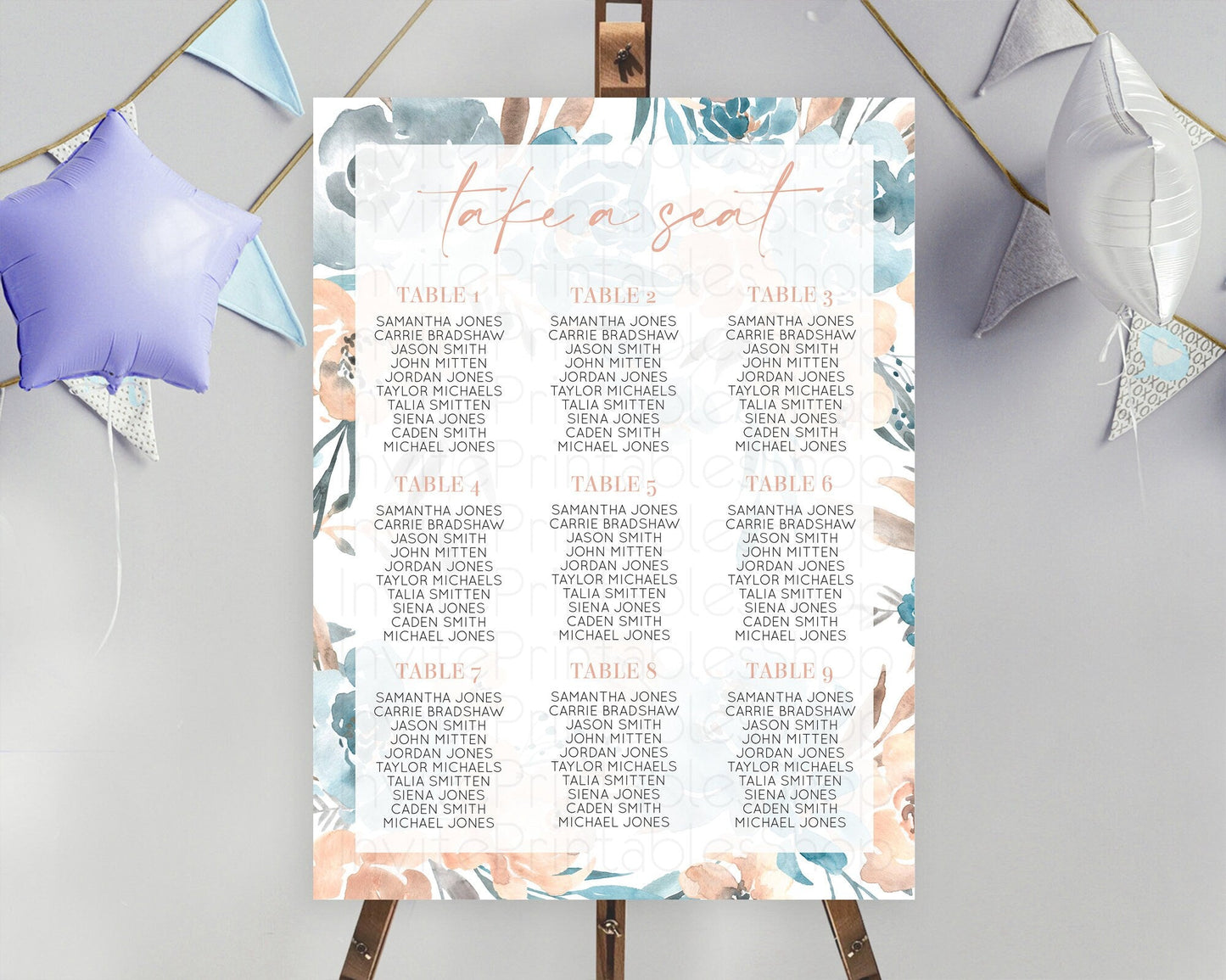 Secret Garden Seating Chart Wildflower Seating Chart Pastel Flowers Seating Chart Enchanted Garden Boho Floral Take A Seat Decor D10190