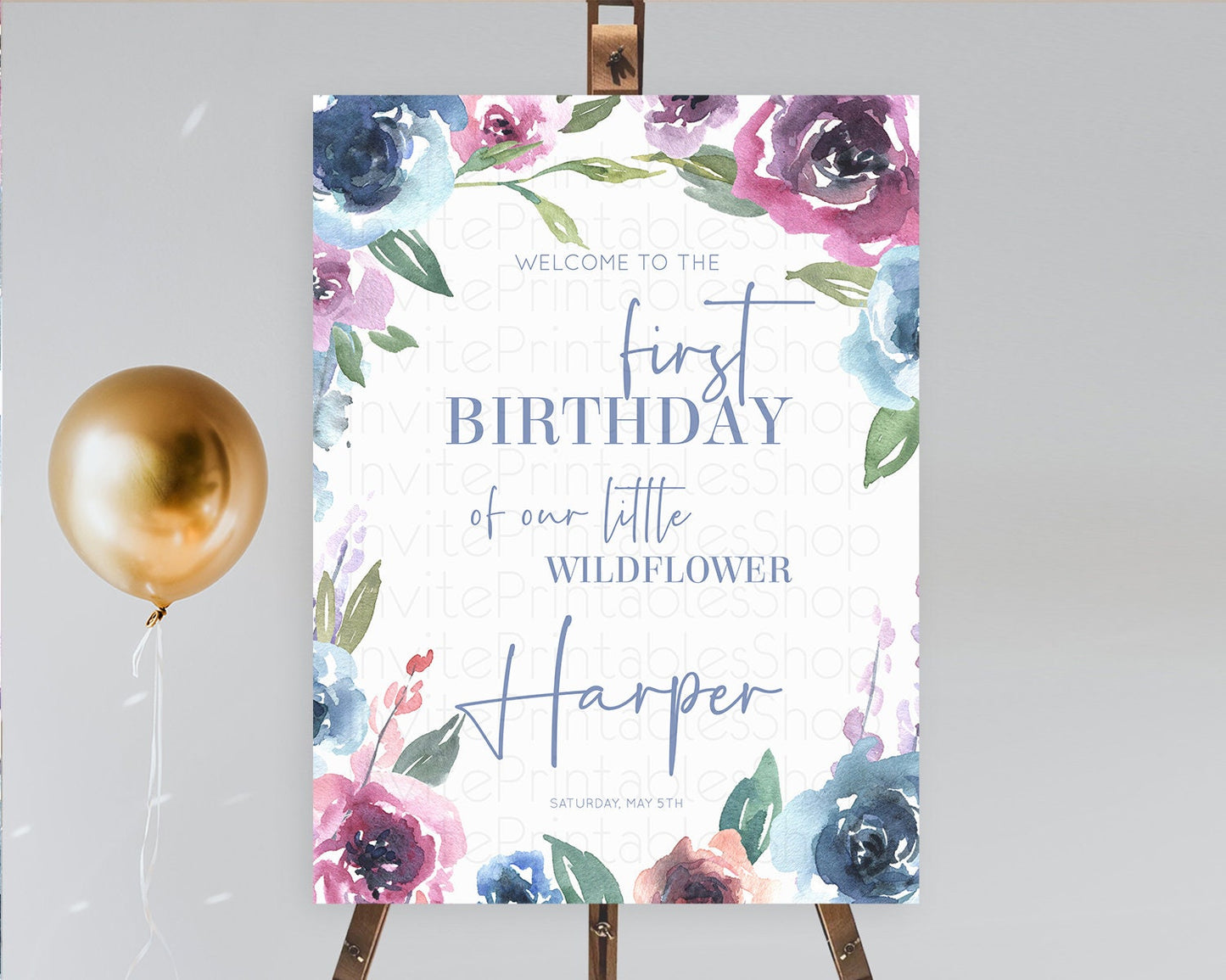 Secret Garden Welcome Sign Wildflower Welcome Board Pastel Flower Garden Welcome Poster Boho Wildflower First Birthday Welcome Sign D10780