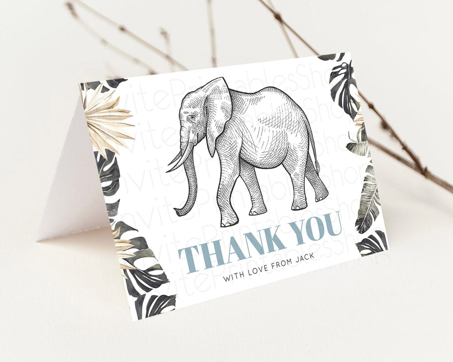 Pastel Elephant Thank You Rainbow Elephant Thank You Card Colorful Rainbow Birthday Thank You Pastel Teacher Thank You Card Template D10806