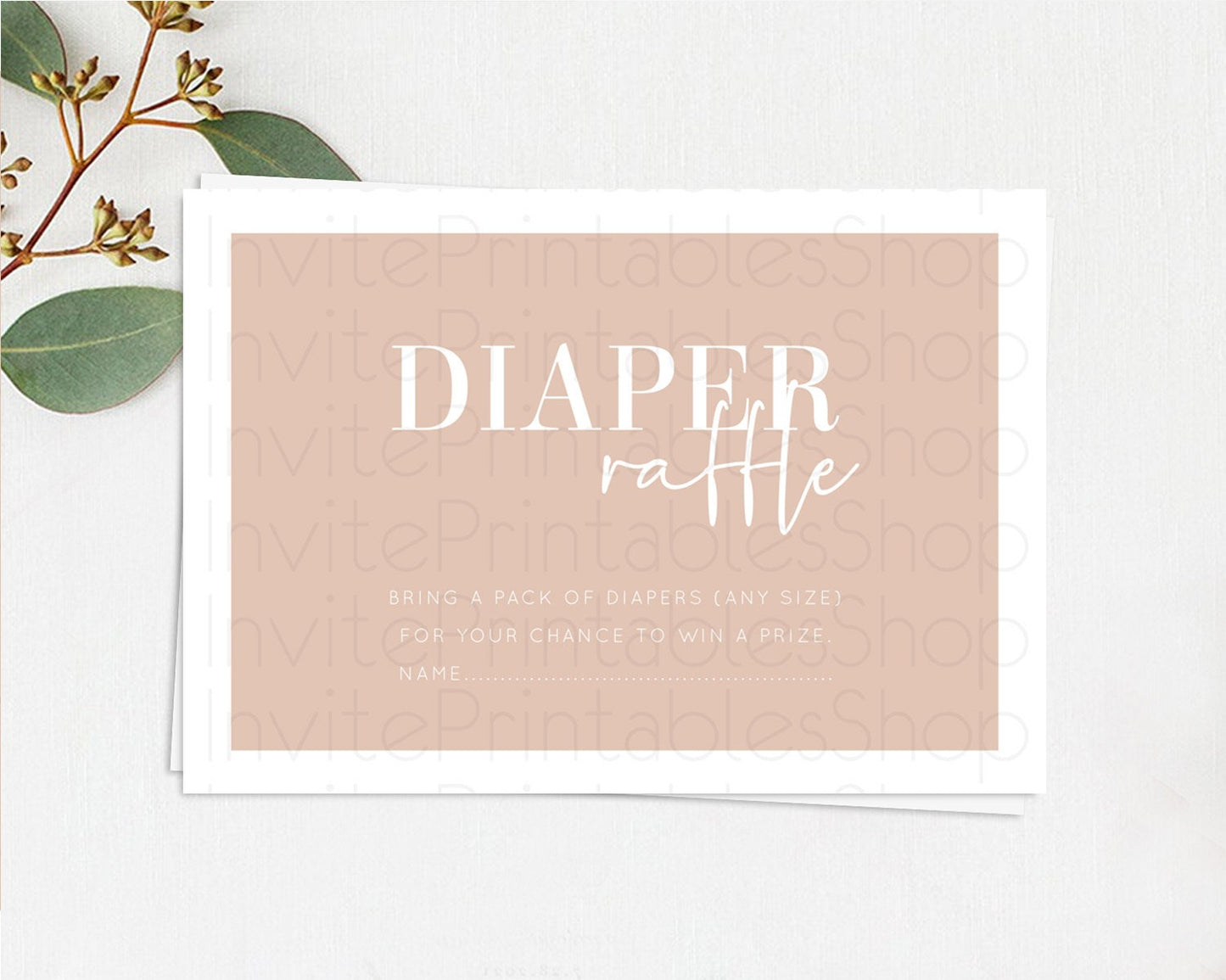 Orange Diaper Raffle Card Plain Orange Diaper Insert Minimalist Pastel Orange Diaper Ticket Modern Simple Baby Shower Raffle Game D10938