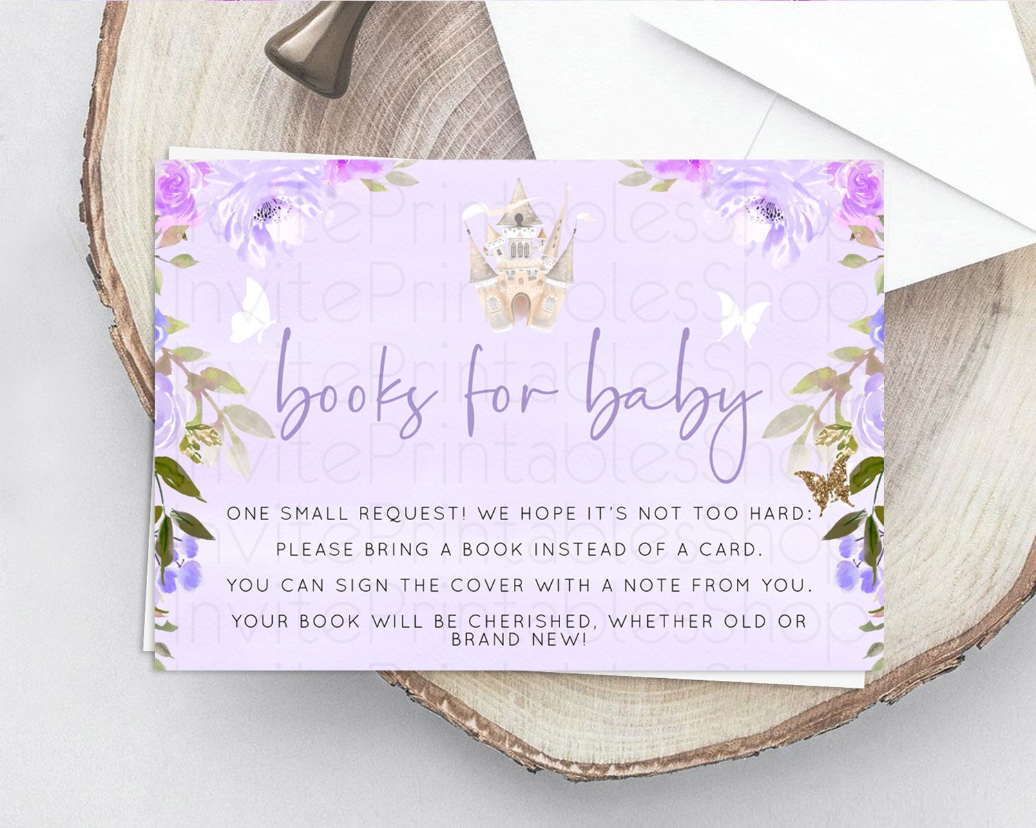 Editable Princess Books For Baby Card Castle Book Card Insert Secret Garden