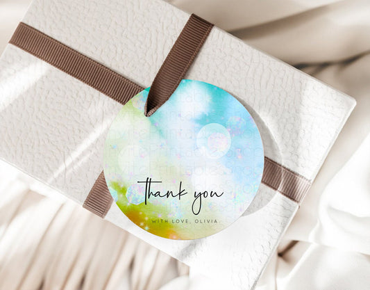 Pastel Thank You Tags Rainbow Thank You Gift Tags Colorful Pastel Favor Tags Confetti Watercolor Pastel First Birthday Thank You D10692