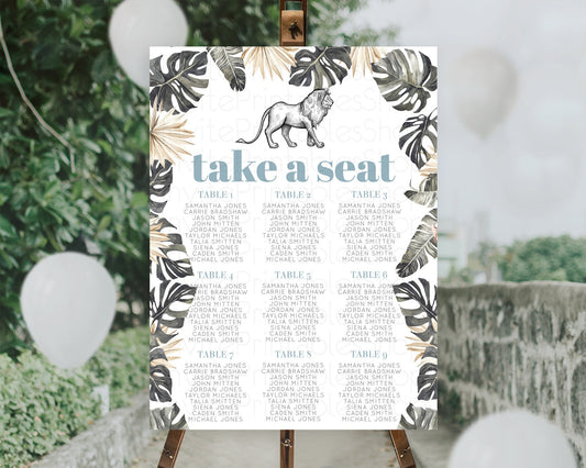 Editable Lion Seating Chart Safari Lion Seating Chart Modern Lion Party Deco
