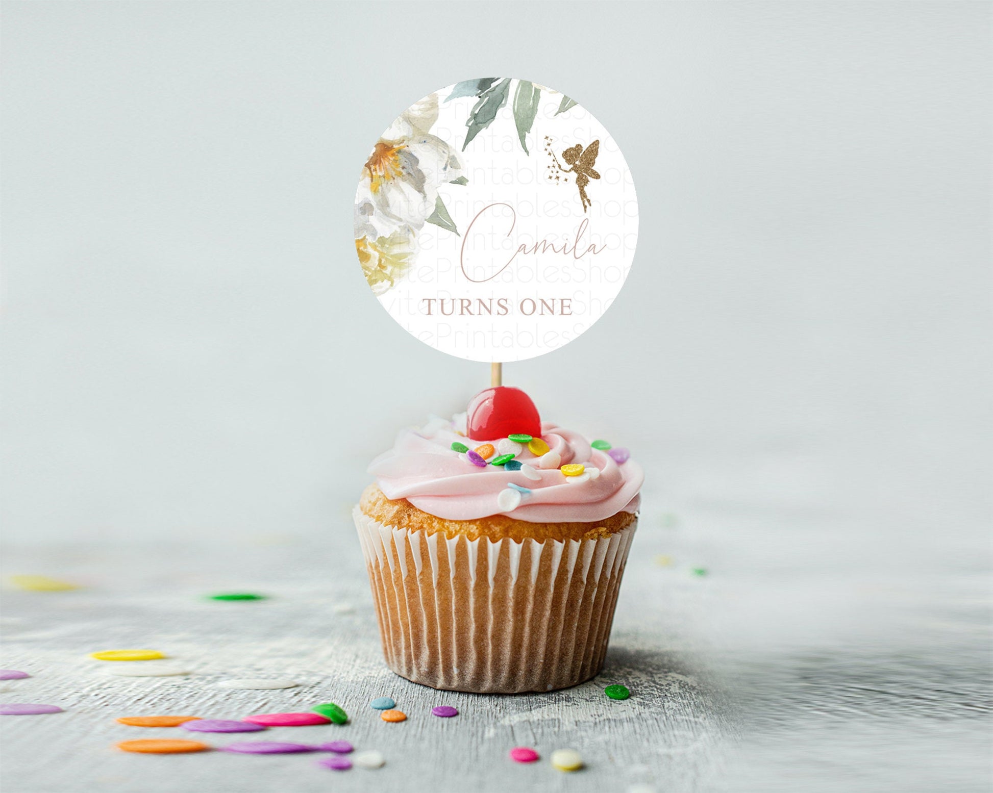 Editable Fairy Cupcake Toppers Pastel Fairy Cupcake Toppers Fairy Floral Gar