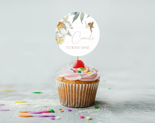 Editable Fairy Cupcake Toppers Pastel Fairy Cupcake Toppers Fairy Floral Gar