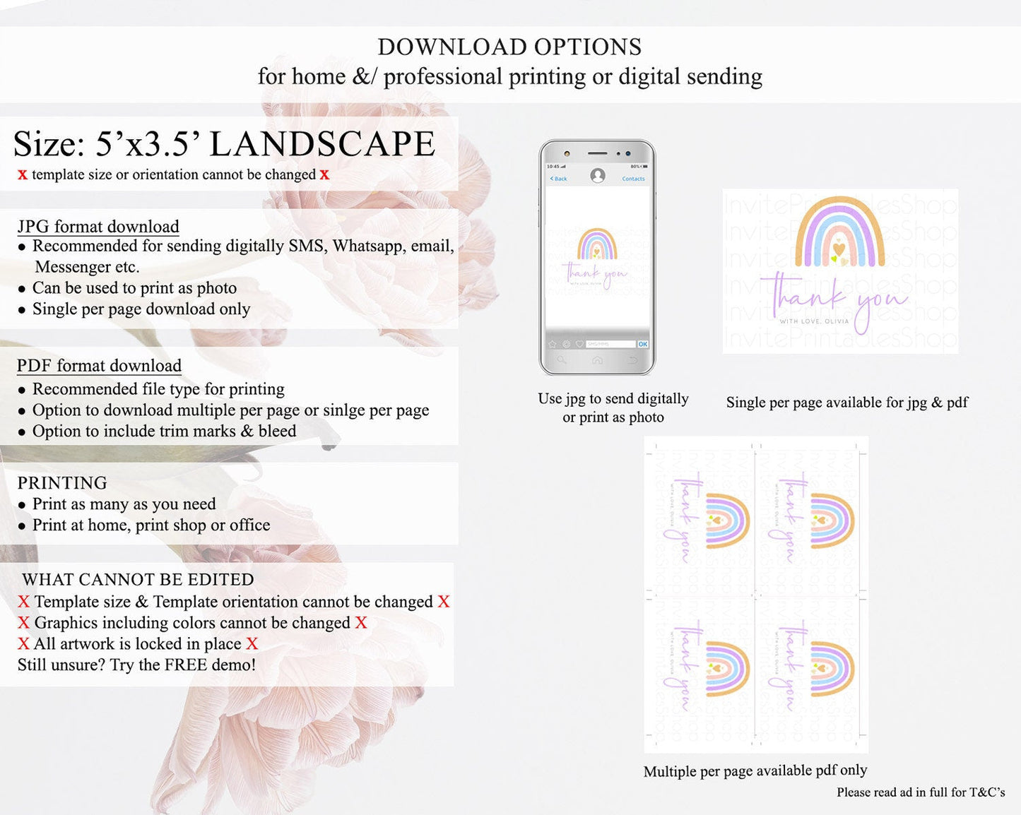 Pastel Rainbow Thank You Boho Rainbow Thank You Card Rainbow Birthday Thank You Cards Pastel Rainbow Teacher Thank You Card Template D10238