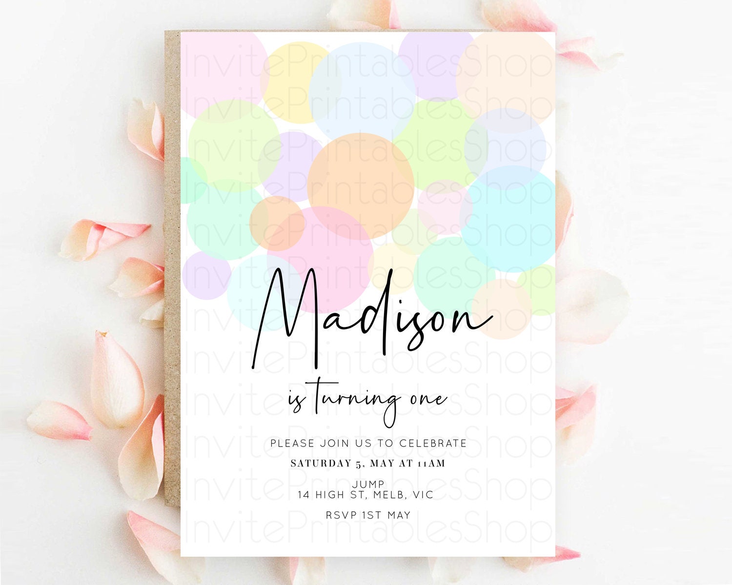 Editable Pastel Birthday Invitation Pastel Confetti Birthday Invitation Bubb