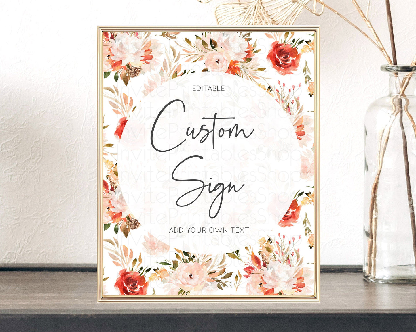 Wildflower Floral Table Sign Decor Secret Garden Sign Template Pastel Floral Garden Party Boho Flowers Birthday Baby Shower Wedding D10540