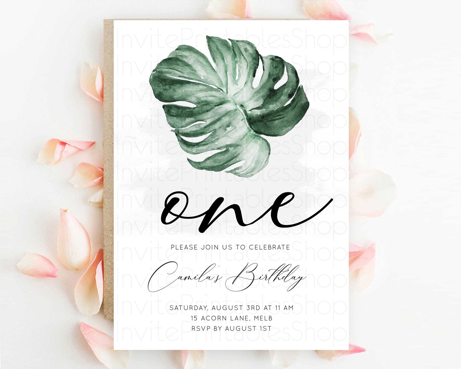 Editable Tropical Invitation Tropical Birthday Invitation Tropical Floral In
