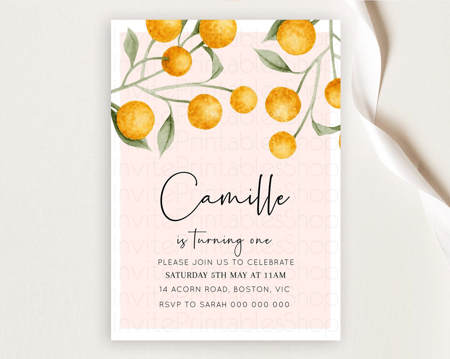 Secret Garden Invitation Wildflower Birthday Invitation Pastel Flowers Invite Enchanted Garden Boho Floral 3rd 2nd First Birthday D11037