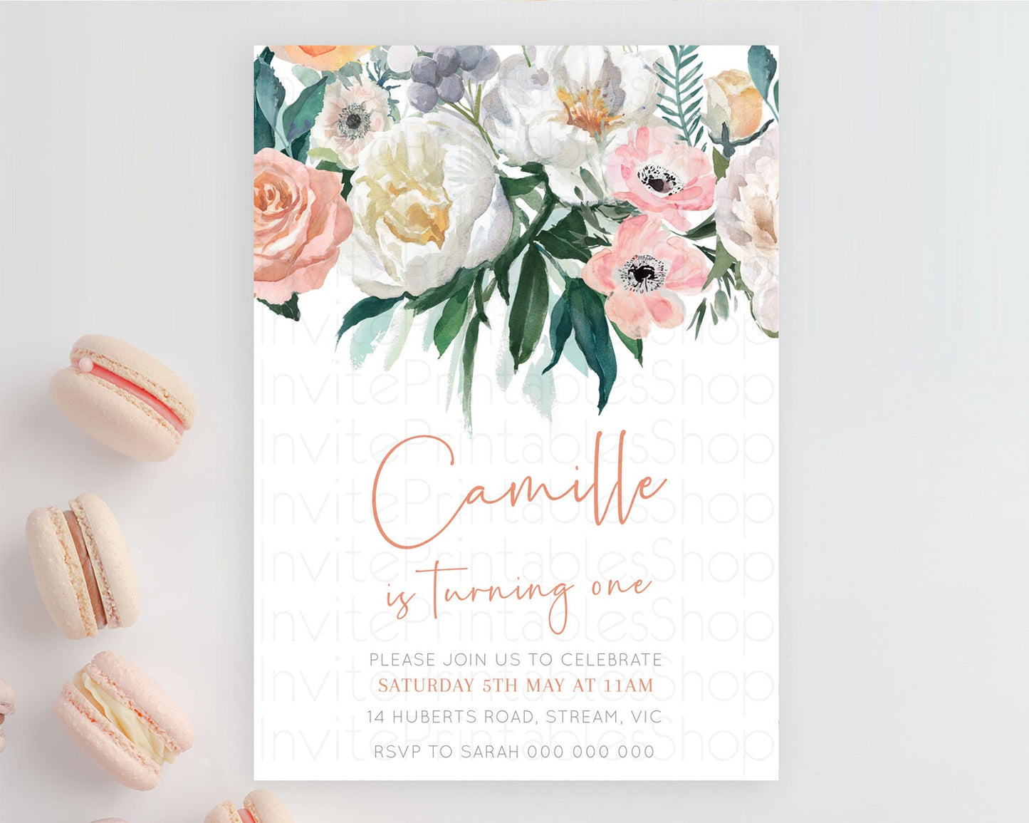 Secret Garden Invitation Wildflower Birthday Invitation Pastel Flowers Invite Enchanted Garden Boho Floral 3rd 2nd First Birthday D10717