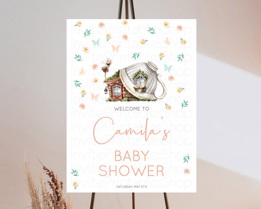 Editable Fairy Baby Shower Welcome Sign Fairy Welcome Board Enchanted Garden