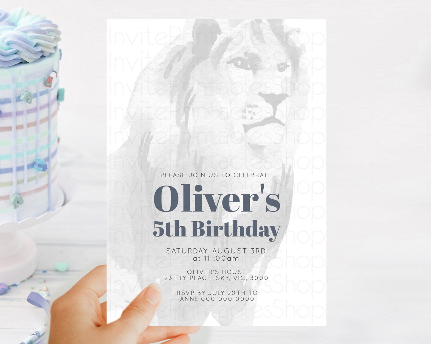 Lion Birthday Invitation Lion Invitation Modern Safari Lion Party 2 Wild 1 Safari Adventure Zoo Birthday Minimalist Lion Invites D10299