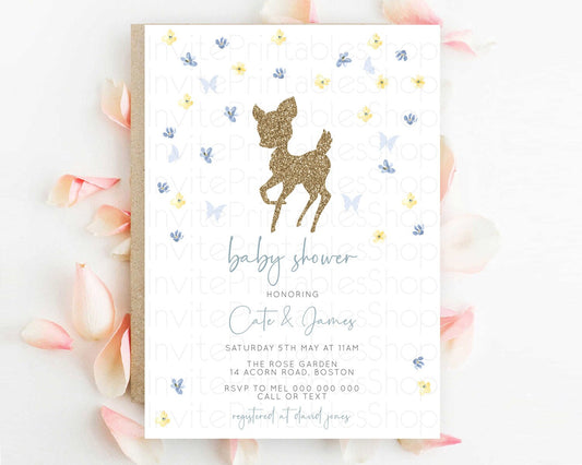 Editable Fawn Baby Shower Invitation Deer Baby Shower Invites Enchanted Fore