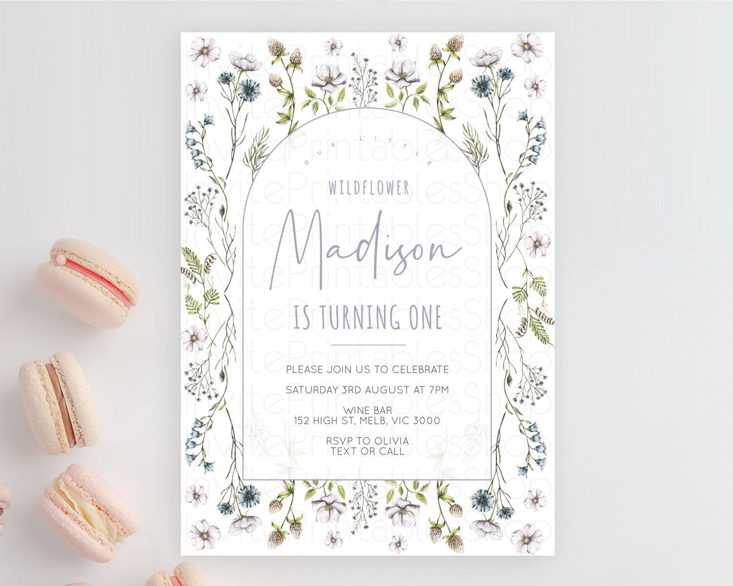 Secret Garden Invitation Wildflower Birthday Invitation Pastel Flowers Invite Enchanted Garden Boho Floral 3rd 2nd First Birthday D10603