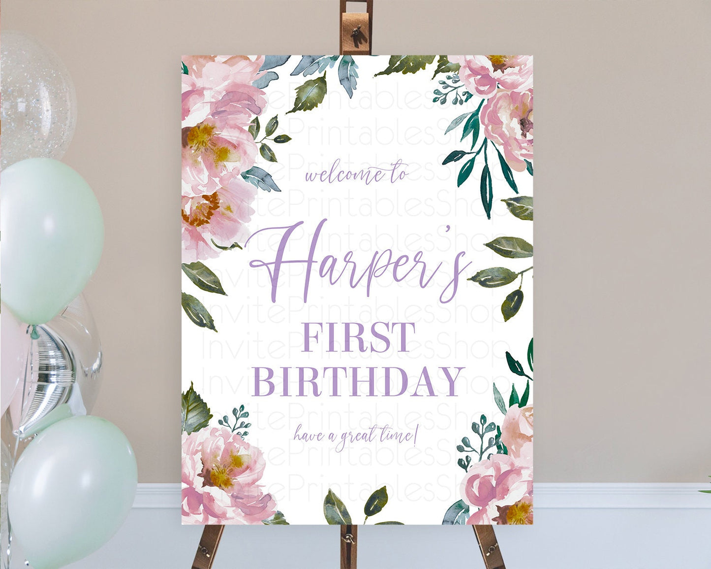 Secret Garden Welcome Sign Wildflower Welcome Board Pastel Flower Garden Welcome Poster Boho Wildflower First Birthday Welcome Sign D10729