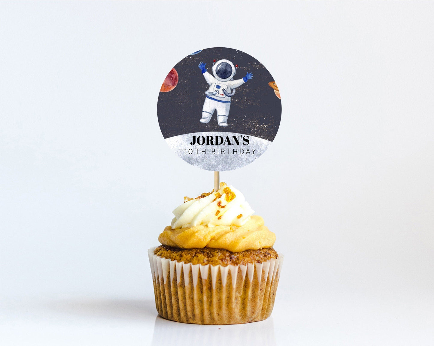 Space Cupcake Toppers Space Decor First Trip Around the Sun Decor Decor Sky Stars Planets Milkyway Solar System Cupcake Topper D10430