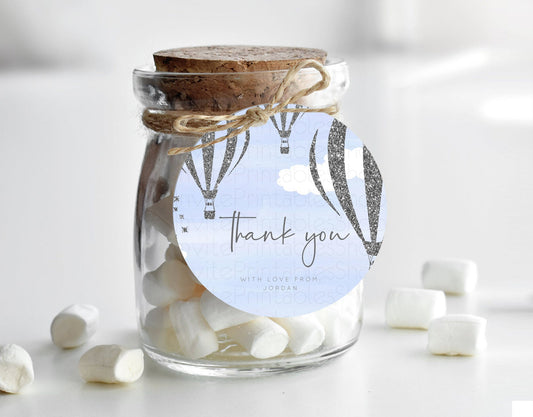 Editable Hot Air Balloon Thank You Tags Hot Air Balloon Thank You Gift Tags
