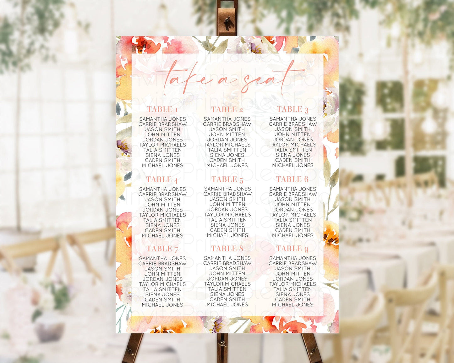 Secret Garden Seating Chart Wildflower Seating Chart Pastel Flowers Seating Chart Enchanted Garden Boho Floral Take A Seat Decor D10280