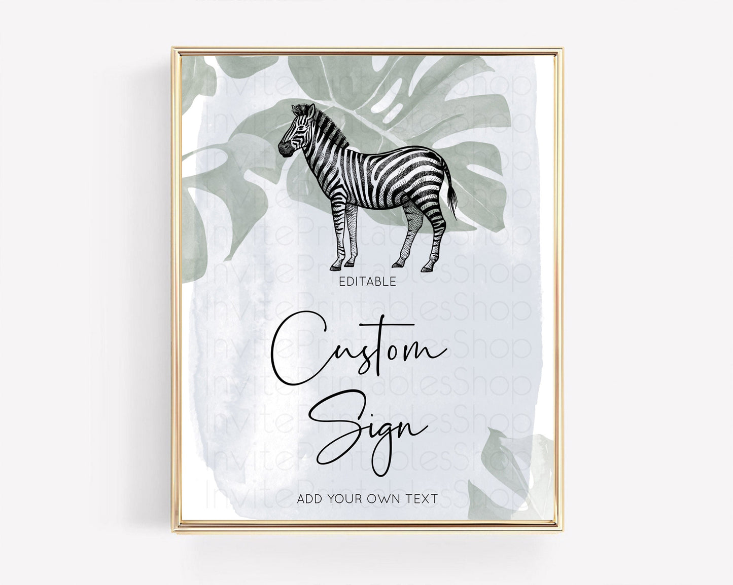 Zebra Sign Zebra Table Sign Decor Zebra Party Sign Template Safari Adventure Zebra Minimal Theme 1st Birthday Baptism Baby Shower D10814