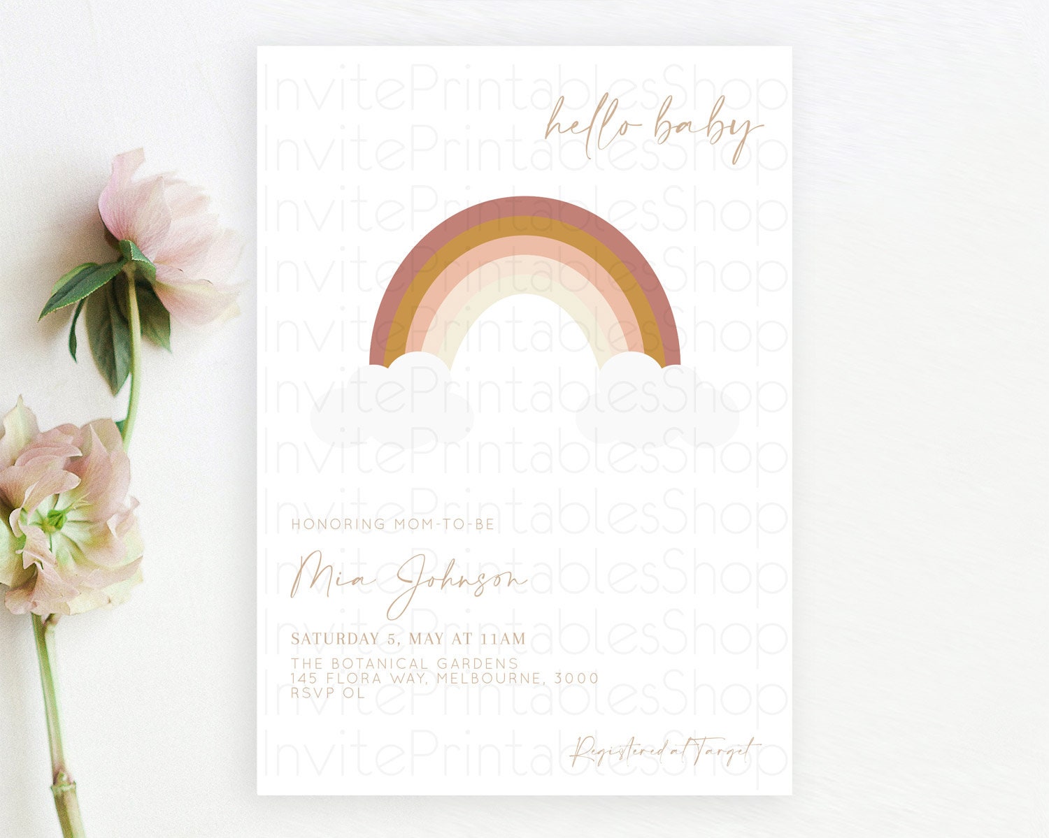 Editable Pastel Rainbow Baby Shower Invitation Pastel Rainbow Invitation Rai