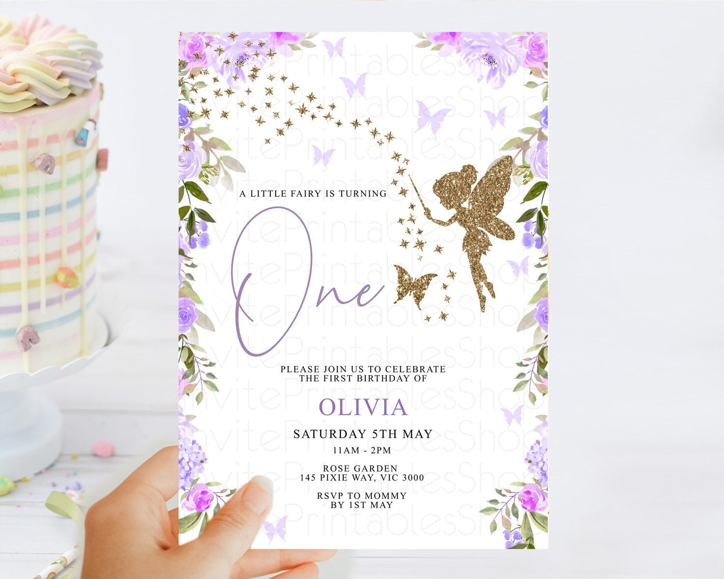 Editable Fairy Birthday Invitation Fairy Invites Fairy Tea Party Fairy Garde