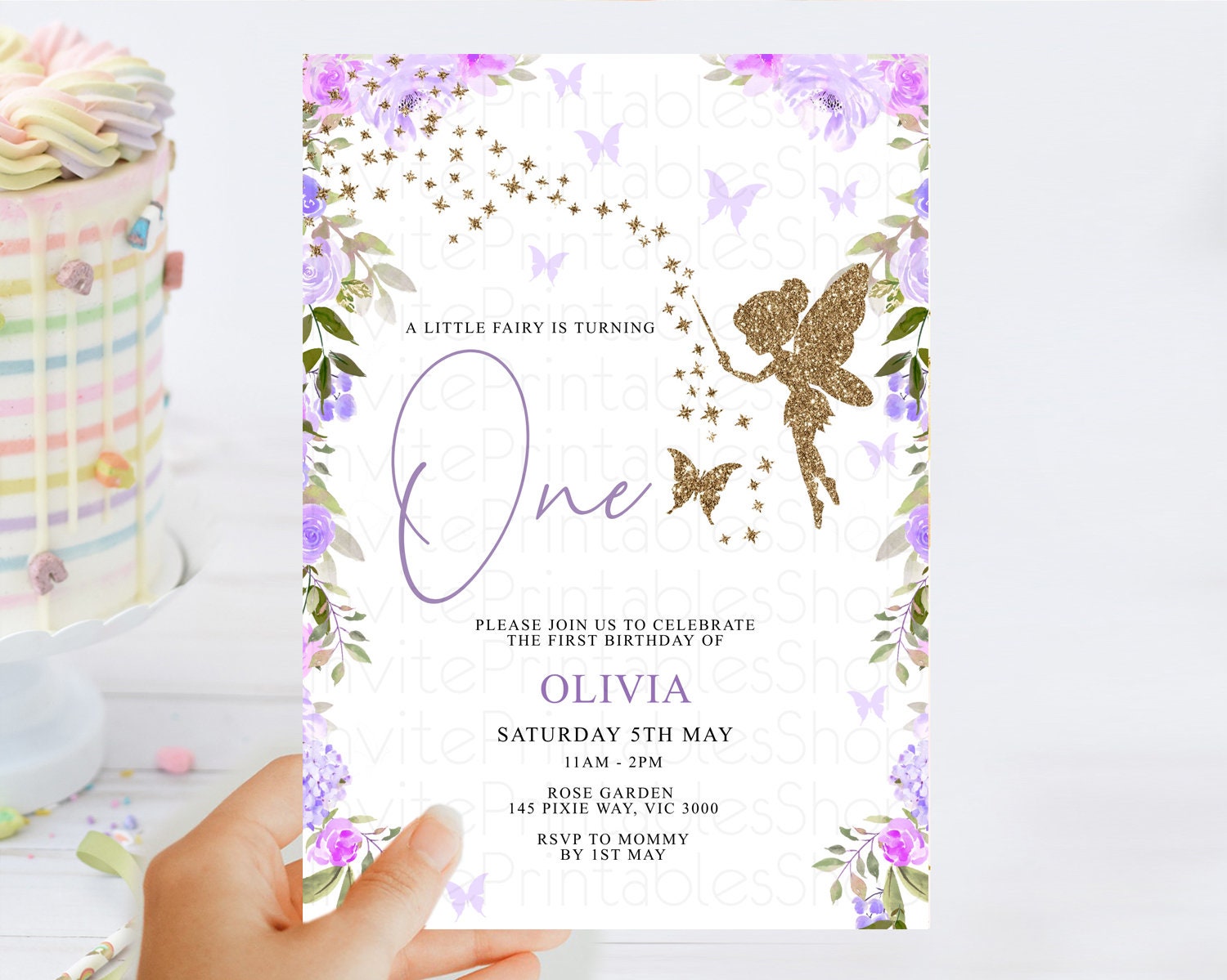 Editable Fairy Birthday Invitation Fairy Invites Fairy Tea Party Fairy Garde