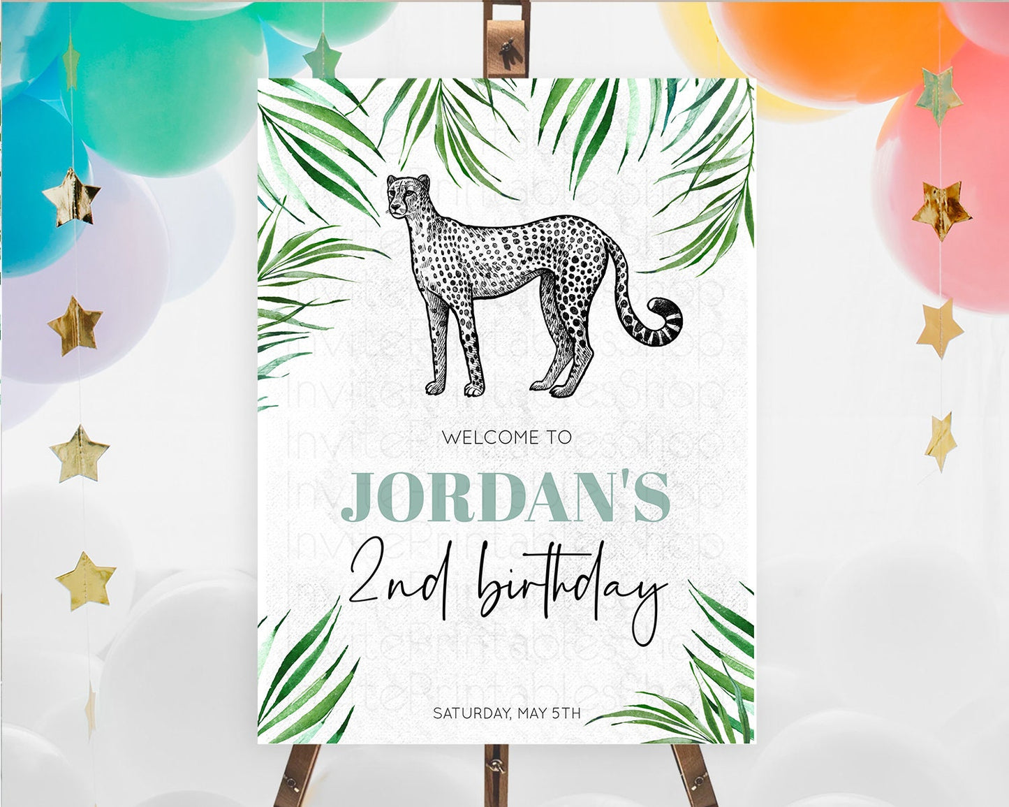 Cheetah Welcome Sign Cheetah Welcome Board Cheetah Party Welcome Poster Safari Adventure Decor Cheetah First Birthday Welcome Sign D10849