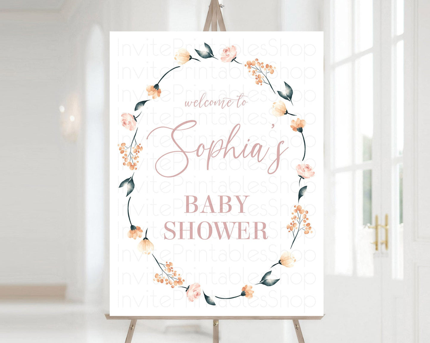 Secret Garden Baby Shower Welcome Sign Wildflower Welcome Board Pastel Flower Garden Welcome Poster Boho Wildflower Welcome Sign D10240