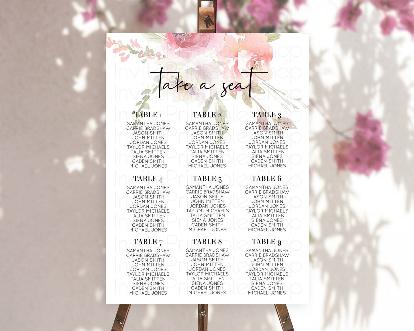 Secret Garden Seating Chart Wildflower Seating Chart Pastel Flowers Seating Chart Enchanted Garden Boho Floral Take A Seat Decor D10243