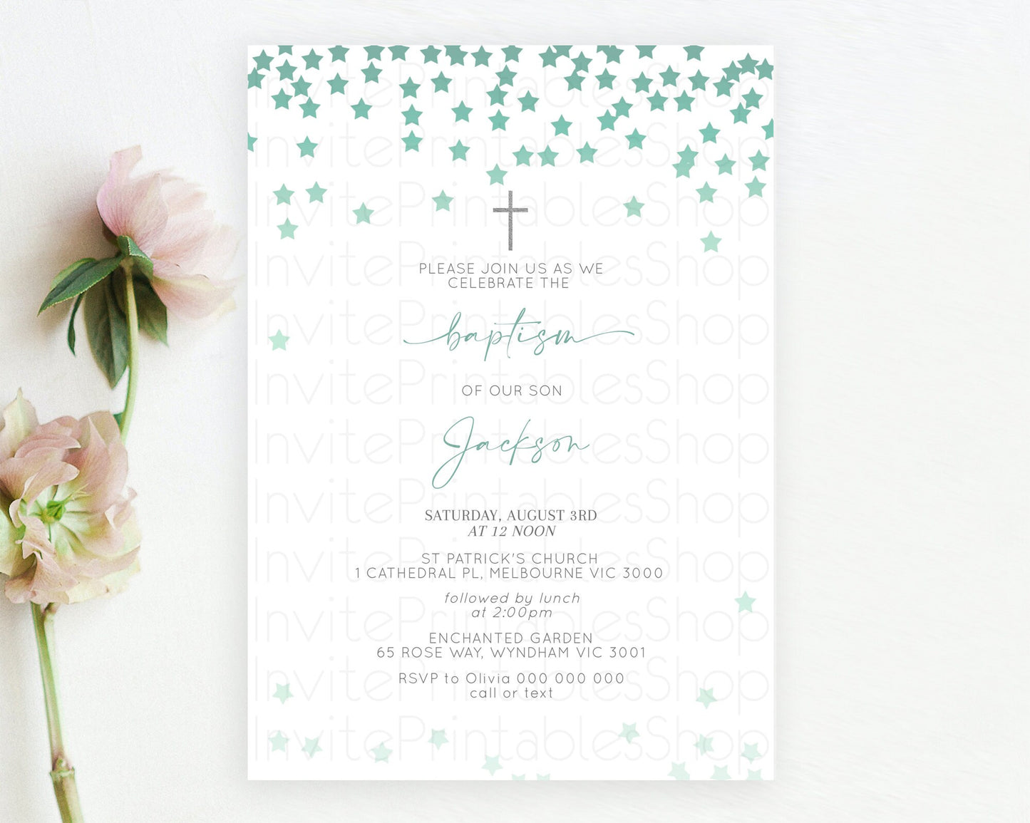 Star Baptism Invitation Pastel Stars Baptism 1st Birthday Invitation Rainbow Colors Confetti Twinkle Little Star Christening Invite D10310