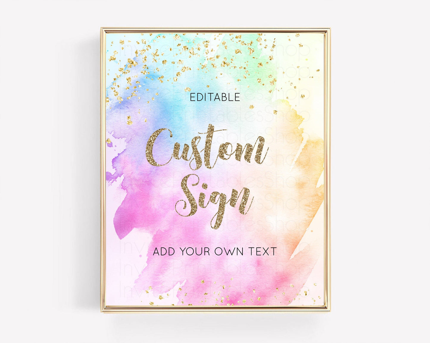 Pastel Rainbow Sign Cards Gifts Sign Table Signs Diaper Sign Books Sign Food Sign Custom Sign Glitter Wedding Birthday Baby Shower 8x10 g504