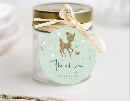 Editable Fawn Thank You Tags Deer Thank You Gift Tags Pastel Floral Deer Fav