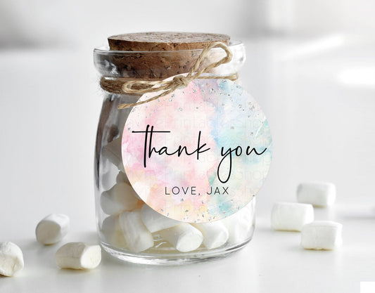 Editable Pastel Thank You Tags Rainbow Thank You Gift Tags Colorful Pastel F