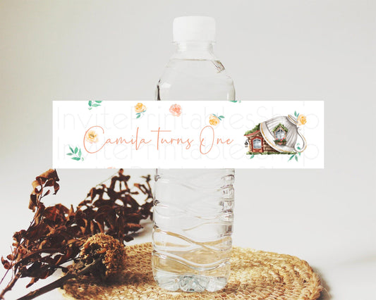 Editable Fairy Water Label Enchanted Garden Pastel Floral Butterfly Party De