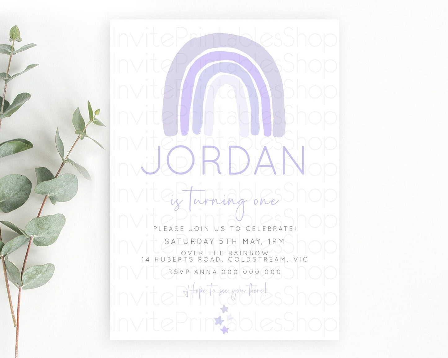 Pastel Rainbow Birthday Invitation Pastel Rainbow Invitation Rainbow Invitation Pastel Invitation Boho Rainbow 1st First Birthday D23101