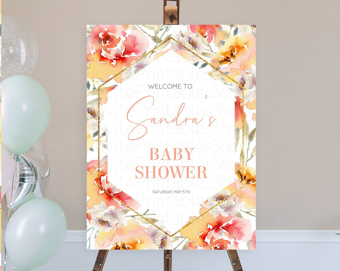 Secret Garden Baby Shower Welcome Sign Wildflower Welcome Board Pastel Flower Garden Welcome Poster Boho Wildflower Welcome Sign D10791