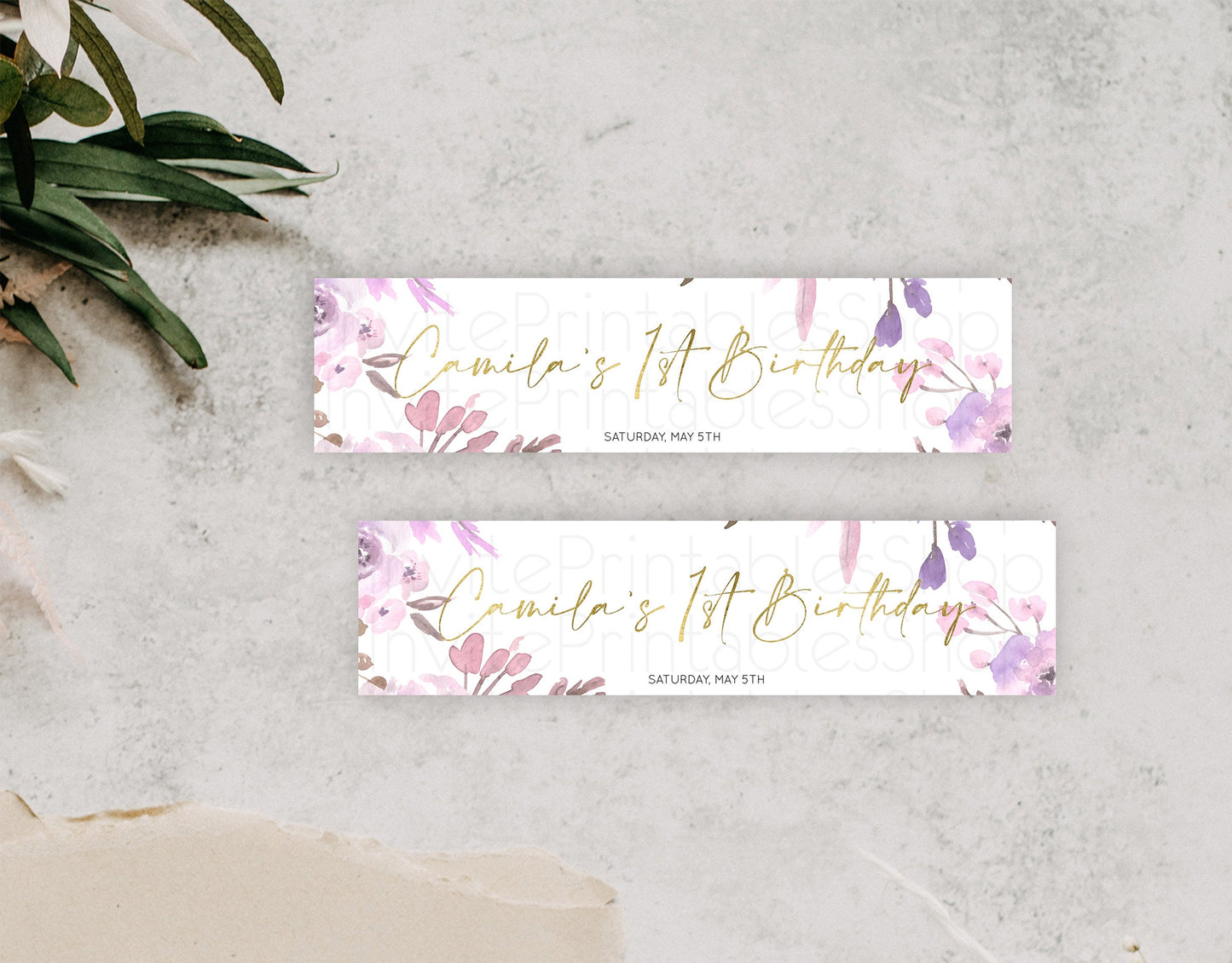 Wildflower Water Label Template Secret Garden Water Label Pastel Floral Garden Party Decor Boho Flowers Birthday Baby Shower Wedding D10201