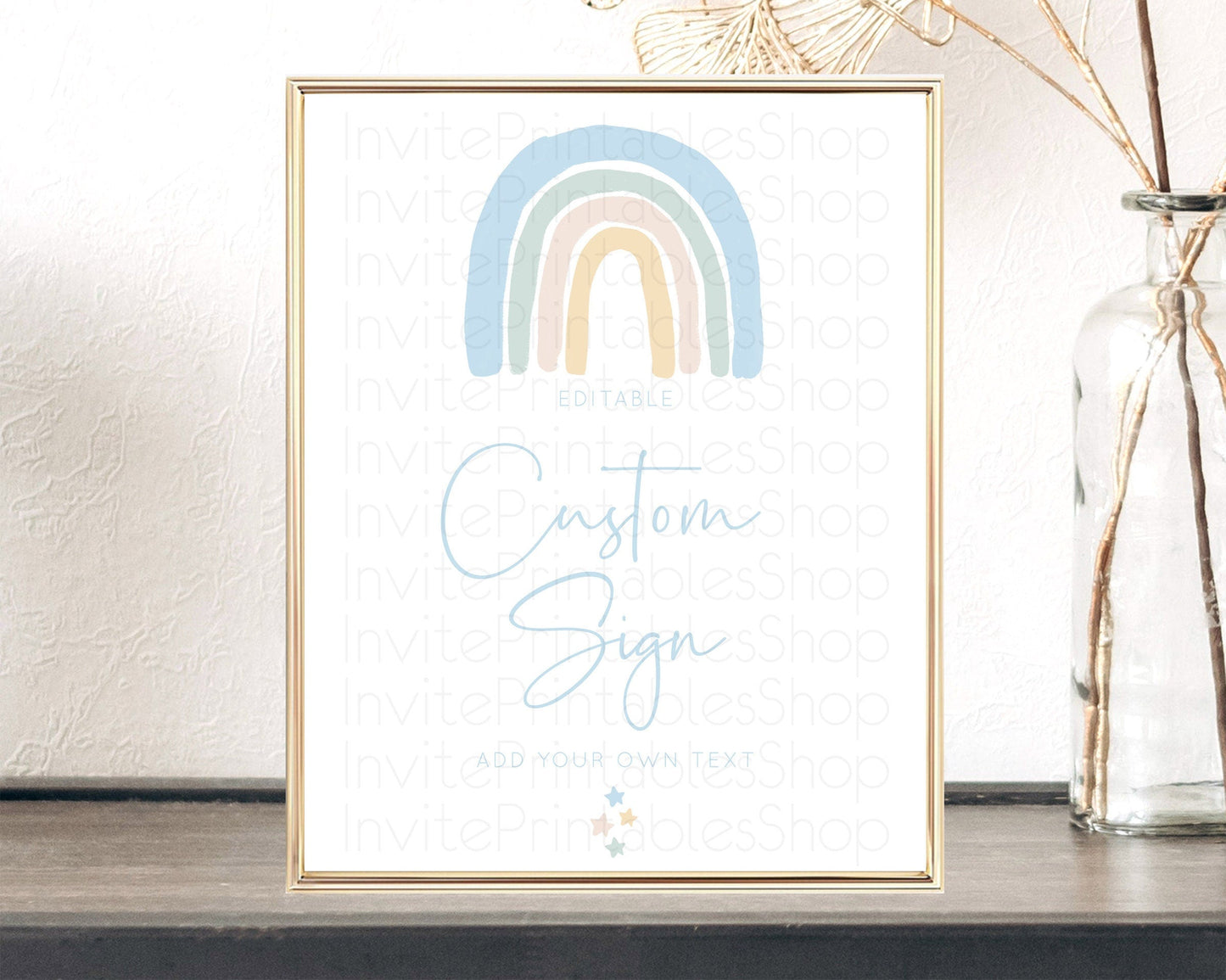 Pastel Rainbow Sign Rainbow Table Sign Decor Boho Colorful Rainbow Party Rainbow Baby Theme 1st Birthday Baptism Baby Shower Wedding D10200