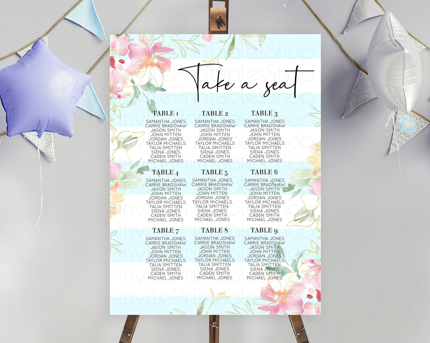 Secret Garden Seating Chart Wildflower Seating Chart Pastel Flowers Seating Chart Enchanted Garden Boho Floral Take A Seat Decor D10303