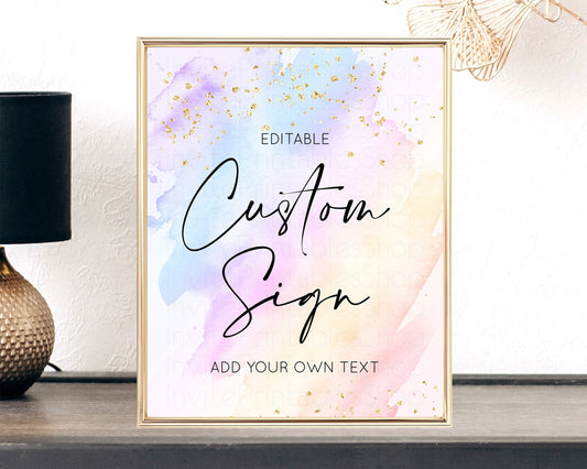 Editable Sign Table Sign Table Signs Party Sign Birthday Sign Food Sign Cust