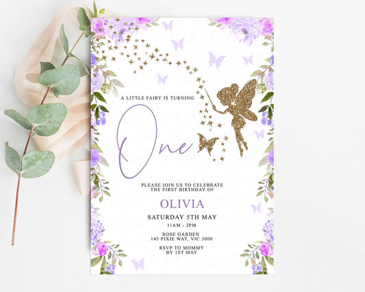 Editable Fairy Birthday Invitations Garden Fairy Invites Enchanted Garden Bi