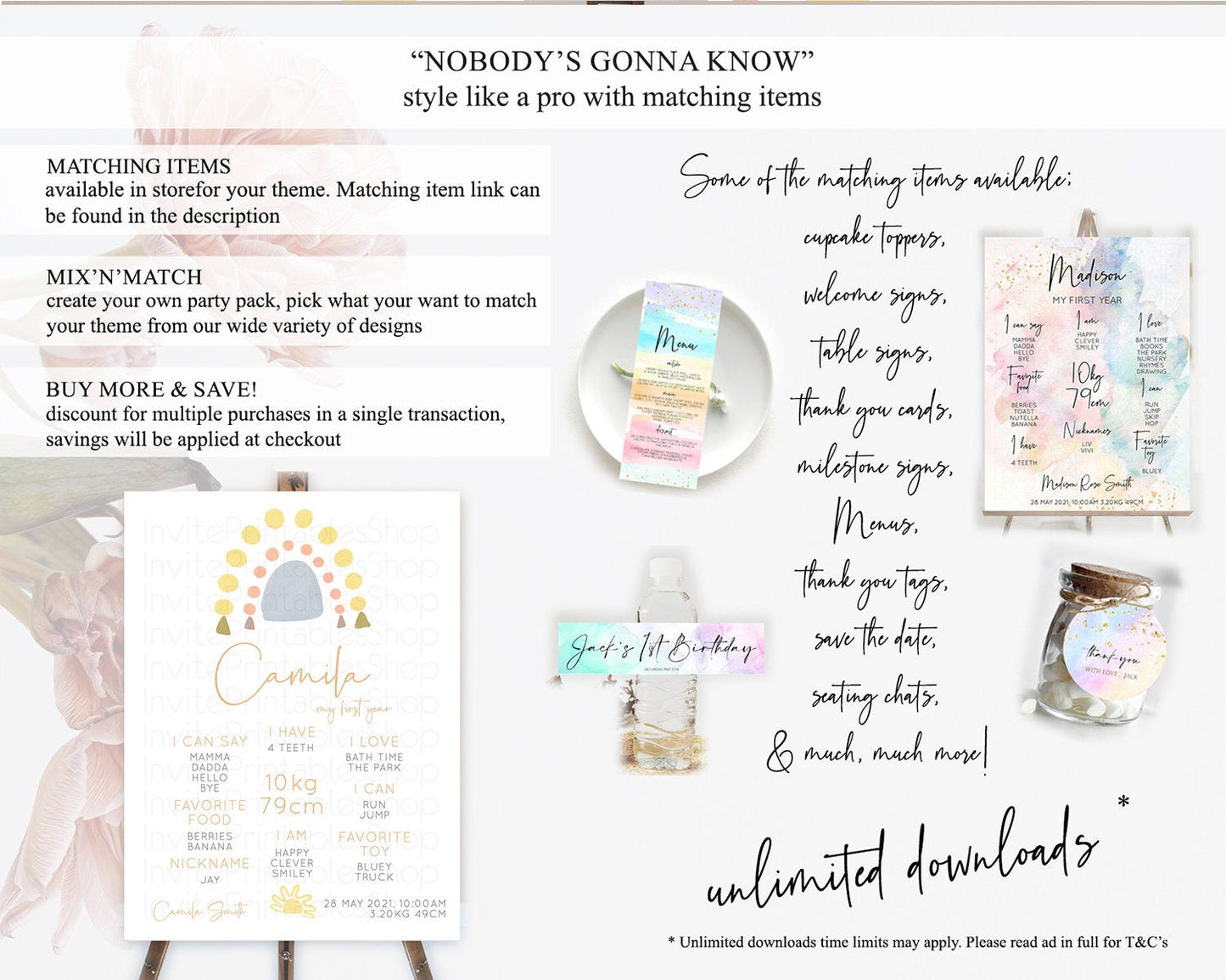 Pastel Rainbow First Birthday Milestone Poster Boho Rainbow Milestone Board Rainbow Milestone Pastel Milestone Rainbow 1st Birthday D10688